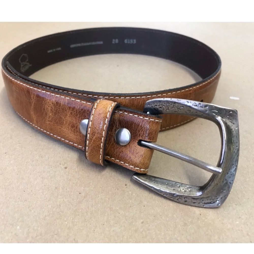 NWOT Vintage Bison Brown Leather Belt Size 28